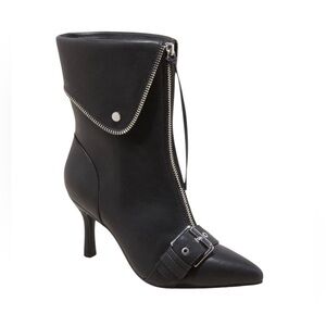 A New Day Women's Mickey Point Toe Moto Ankle Boots Black